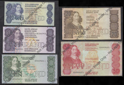 C Stals complete Jan van Riebeeck Denotation Banknote Set of 1990