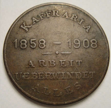 Cape Colony Medal: German Settlers in Kaffraria 50th Anniversary (1858-1908)