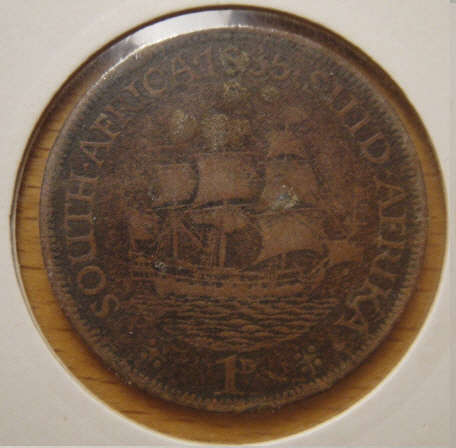 FIBRE : 1935 Penny (1d) of the Union of South Africa