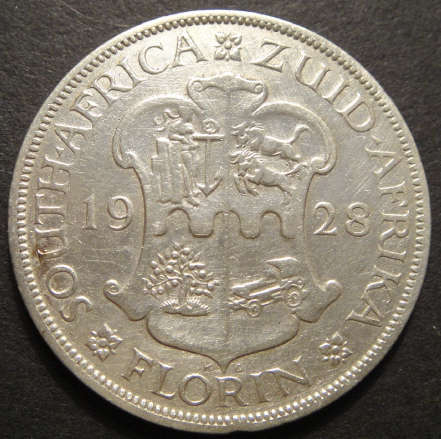 1928 Two-Shilling (2/-) : Union of South Africa