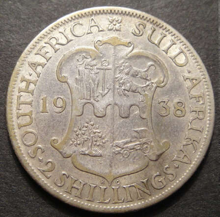 1938 Two-Shilling (2/-) : Union of South Africa