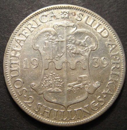 1939 Two-Shilling (2/-) : Union of South Africa