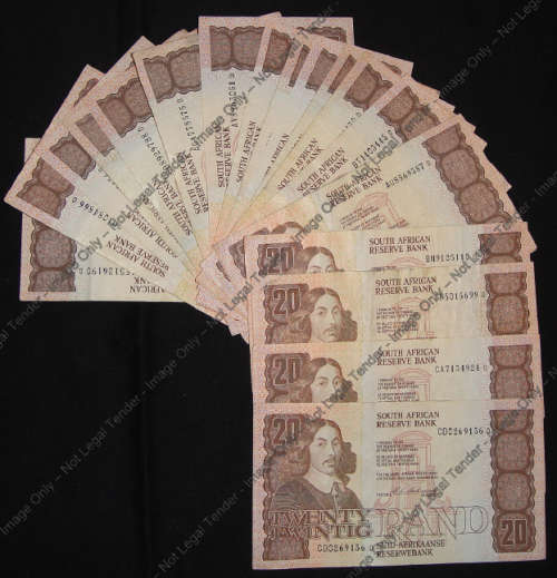 Twenty C Stals R20 notes in very collectable condition.