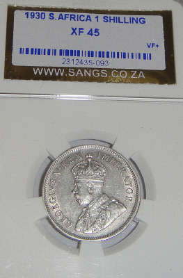 1930 Shilling (1/-) : Union of South Africa : NGC graded XF45