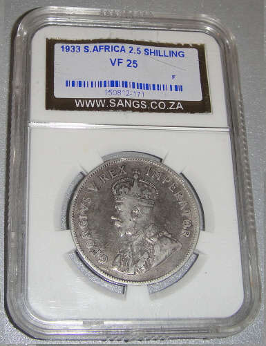 1933 Half-Crown (2/6-) : Union of South Africa : Sangs graded VF25