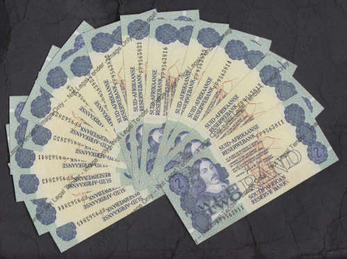 G de Kock R2: FP serial number: 15 Uncirculated notes