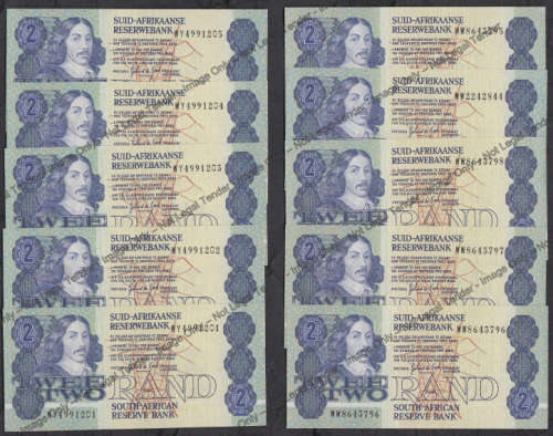 Ten G. de Kock R2 REPLACEMENT notes in Uncirculated condition