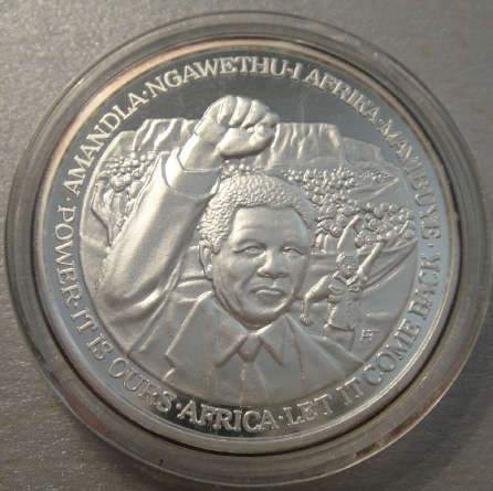 United States of America : .999 Silver Medal: Nelson Mandela