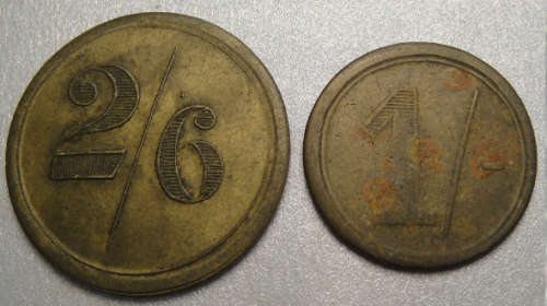 Voorspoed Diamond Mining Company 1/- and 2/6- tokens