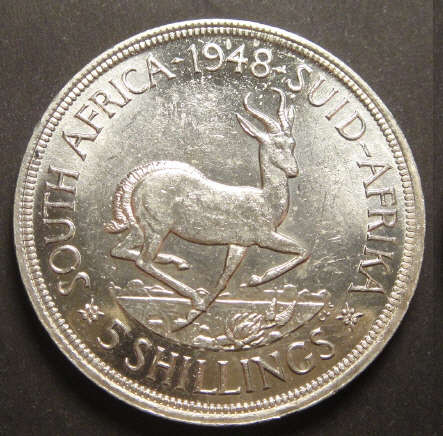 1948 Crown (Silver 5/-) of the Union of South Africa (Superb Condition)
