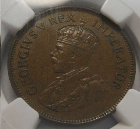 1933 Half Penny: Union of South Africa: NGC graded AU58 BN
