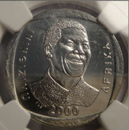 Year 2000 Nelson Mandela R5 : NGC graded MS63 (Mint State)