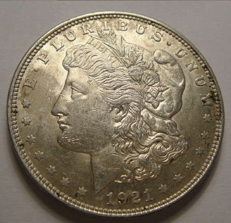 1921 USA Silver Morgan Dollar (Philadelphia Mint)