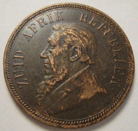 1893 Paul Kruger ZAR Penny (RARE 1893 date)