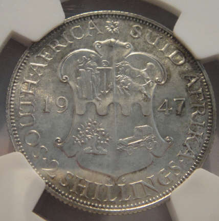 1947 Two-Shilling (2/-) : Union of South Africa: NGC graded PF63 (PROOF)