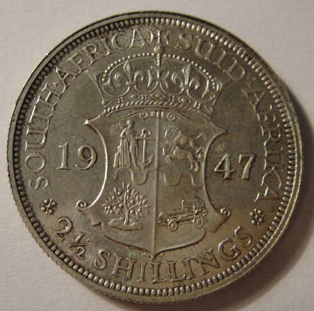 1947 Half-Crown (2/6-) : Union of South Africa (Proof)