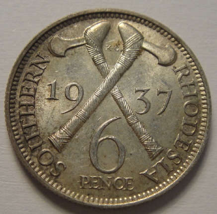 1937 Sixpence (6d) : Southern Rhodesia