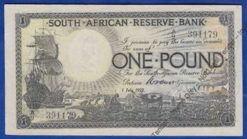 W H Clegg One Pound // Een Pond : 1 July 1922 : A9 391179