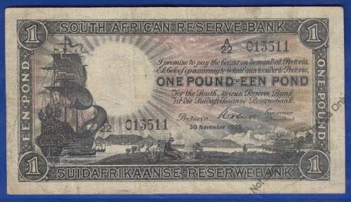 W H Clegg One Pound // Een Pond : 30 November 1929 A22 013511