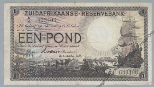 W H Clegg One Pound // Een Pond : 26 September 1921 : A8 633406