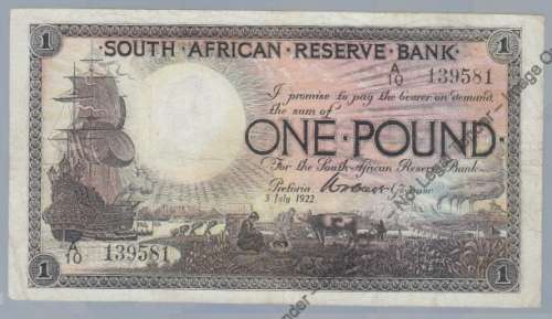 W H Clegg One Pound // Een Pond : 3 July 1922 : A10 139581