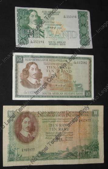 The Evolution of the Jan van Riebeeck R10 Note (the 3 different designs)