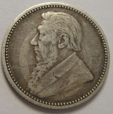 1895 Sixpence (6d): Paul Kruger ZAR