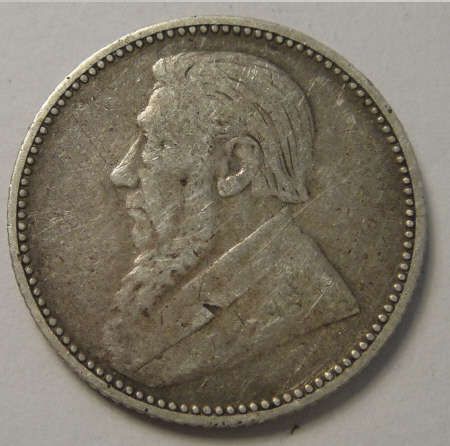 1897 Sixpence (6d): Paul Kruger ZAR