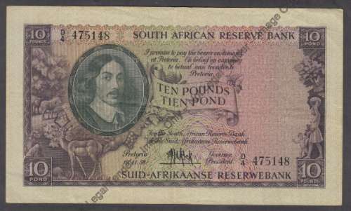 Ten Pounds: MH de Kock: 19 November 1958: D4 475148