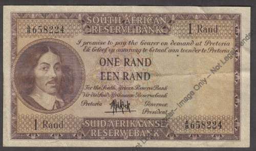 One // Een Rand : Republic of South Africa : A8 658224 (1961)