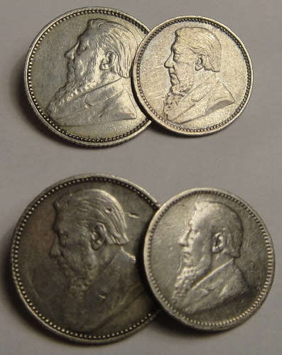 Paul Kruger ZAR Sterling Silver Coin-Cufflinks (1896 & 1897)