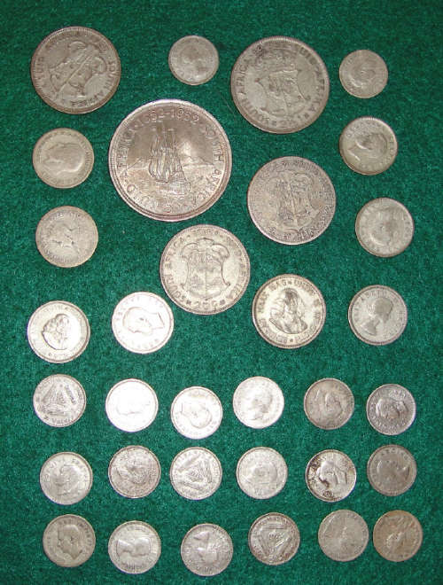 Collection of 33 Silver Coins (mostly Union of South Africa)