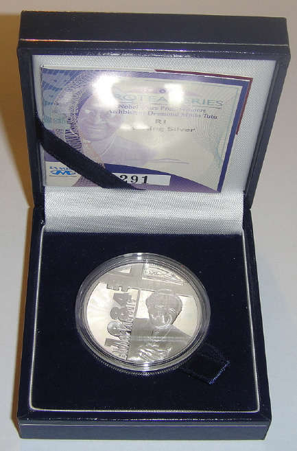2006 Silver Proof R1 Protea: Boxed with Certificate of Authenticity: Desmond Tutu
