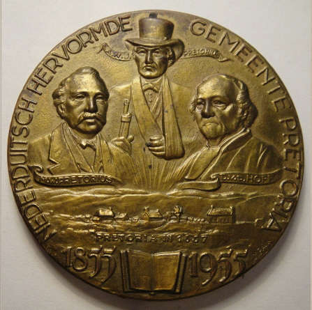 Large Bronze Medal (60mm): Nederduitsch Hervormde Kerk: Pretoria Centenary (1855-1955)