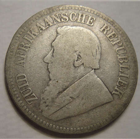 1893 Half-Crown : Paul Kruger : Zuid-Afrikaansche Republiek (Rare date 1893)