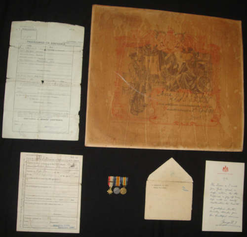 10294 Private Johannes Christian Hendrik Laubscher: First SA Infantry: Miniture WW1 medals plus docs