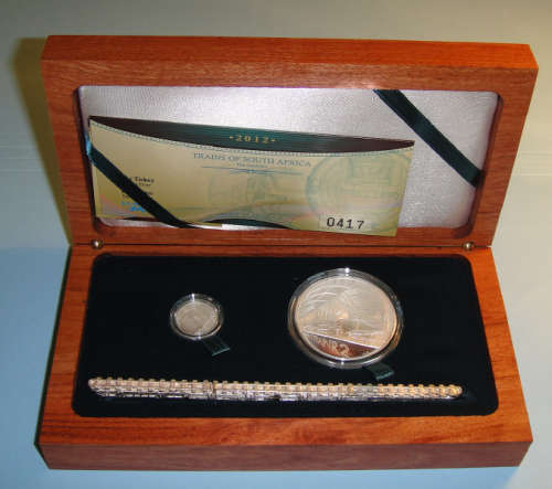 2012 Trains of South Africa Combination Set: The Gautrain: Sterling Silver Tickey & R2 Crown