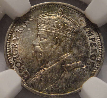 1932 Three Pence : Southern Rhodesia: NGC graded MS63