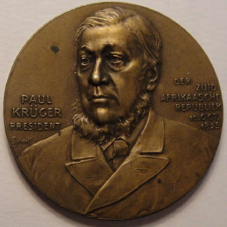 Austria: Boer War: Paul Kruger: (Aan De Dappere Strijders) Bronze medal by Scharff, 1900
