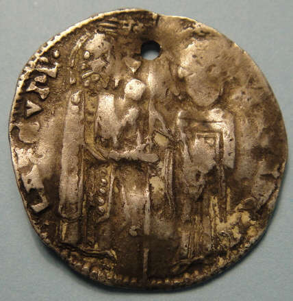 MEDIEVAL SILVER GROSSO of Venice (Ancient Hammered Silver Coin featuring Christ & St. Mark) : Coin 2