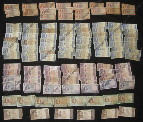 131 lower grade Jan van Riebeeck Bank Notes from the Previous Century