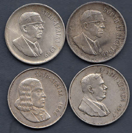 Four SILVER  R1 coins of the 1960s (Bid per coin to take all four)