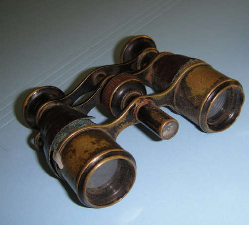 Antique Midget Binoculars in Leather Pouch (Dorey Lester & Co, London / Paris)