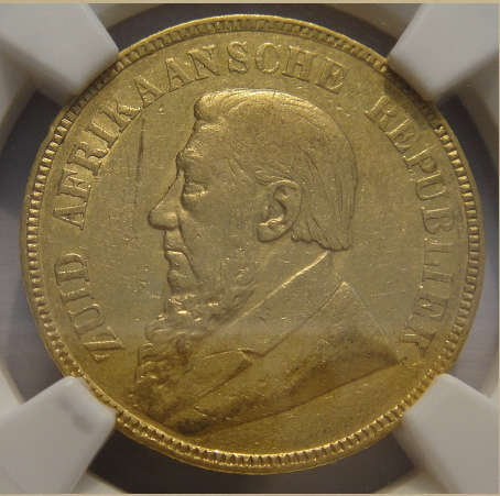 1900 GOLD POND : Paul Kruger ZAR: NGC graded XF40 (Extremely Fine)