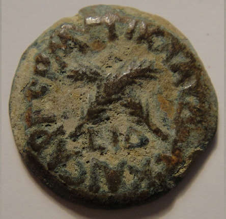 Ancient Biblical Prutah Coin : Two Olive Branches : Tiberius Caesar