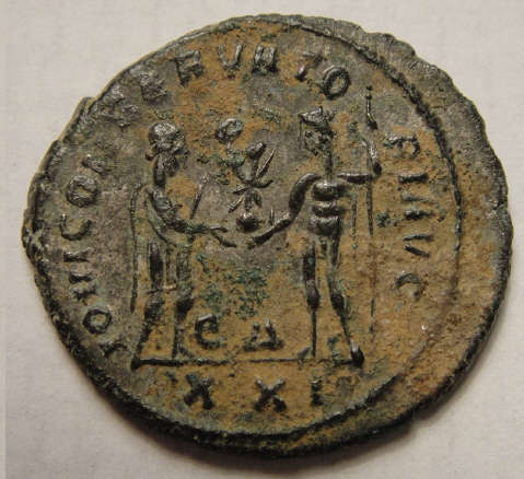 Ancient Roman Coin of Emperor Diocletian (ruled 284--305 A.D.)
