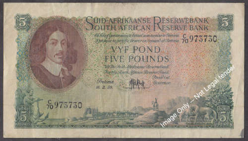 Five Pounds / Vyf Pond : Union of South Africa 18.2.1959 (C70 973730)