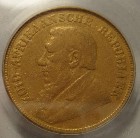 1893 Paul Kruger ZAR GOLD POND : PCGS graded VF35
