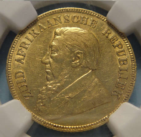 1892 GOLD POND (Double Shaft) Paul Kruger ZAR: NGC graded AU55
