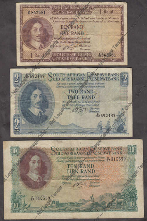 1962 Jan van Riebeeck Bank Note Set of the Republic of South Africa